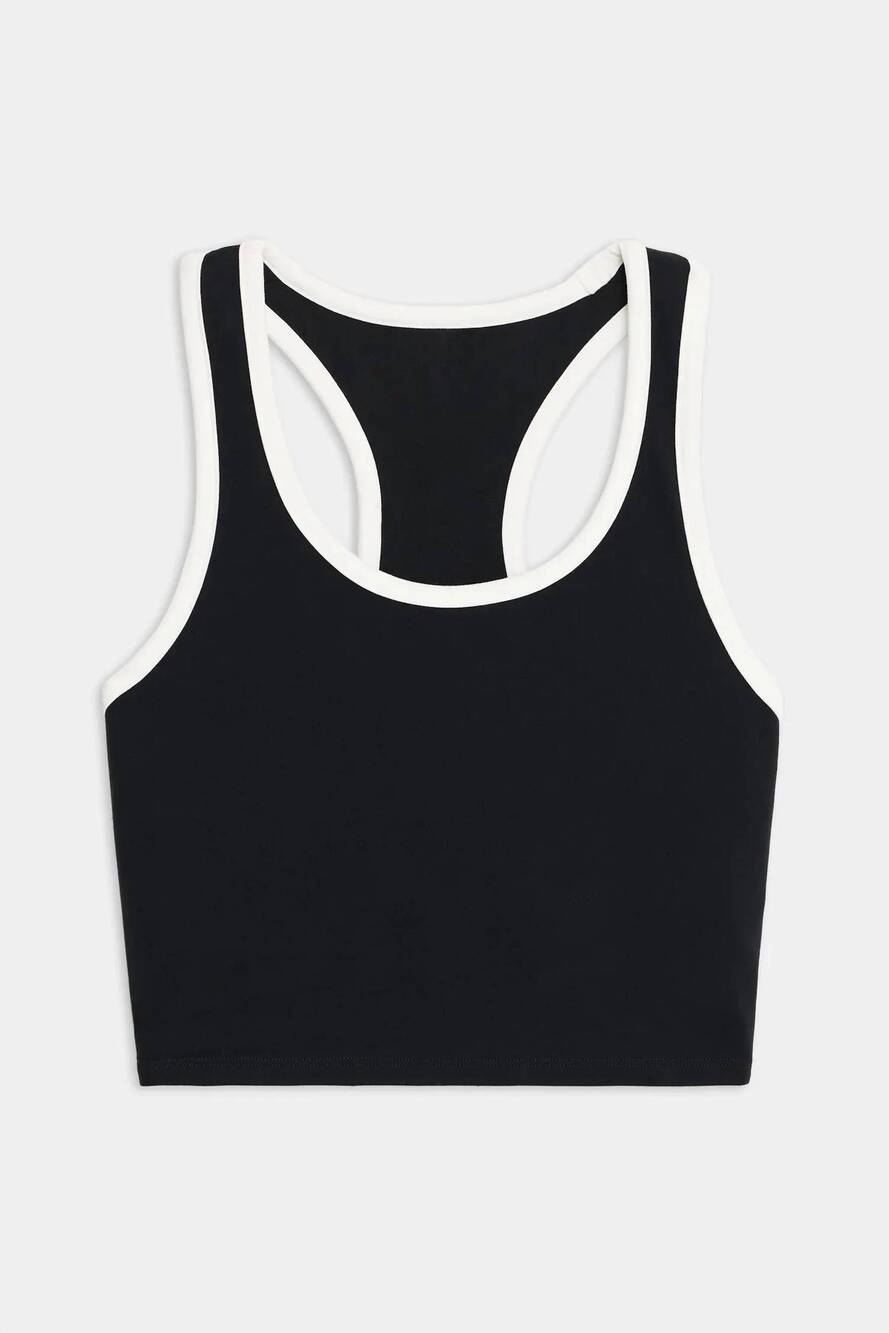 NEW SPLITS59 women's amber airweight bralette in black/white